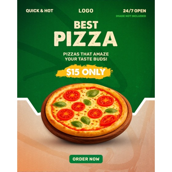Delicious Pizza Main Image Design PSD Material